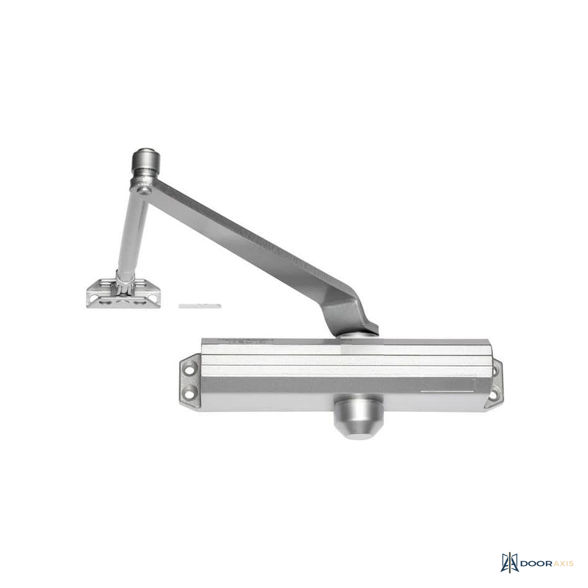 Door Axis Grade 1 Standard Commercial Door Closer with Backcheck, Size 4, Aluminum - front view