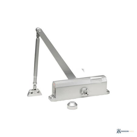 Door Axis Grade 1 Standard Commercial Door Closer with Backcheck, Size 4, Aluminum - angle view
