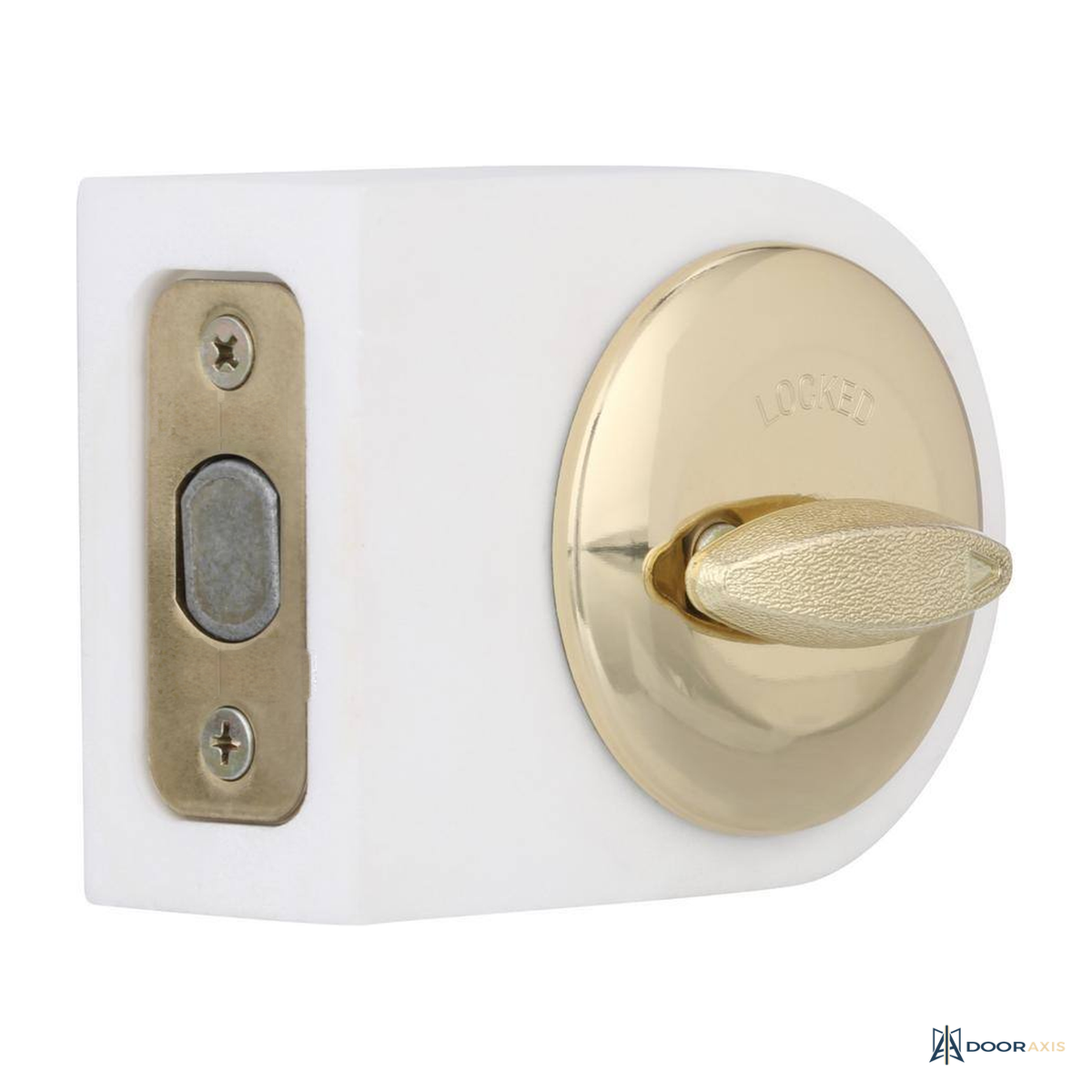 Door Axis One-Sided Keyless Deadbolt, Interior Thumb Turn Only - angle view