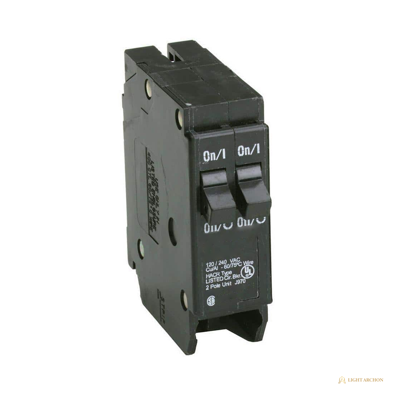 Light Archon Aegis 20A Single-Pole Circuit Breaker - angle view