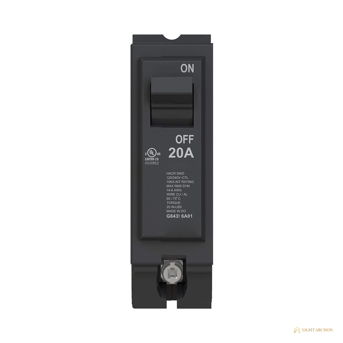 Light Archon Talos 20A Single-Pole Circuit Breaker - front view