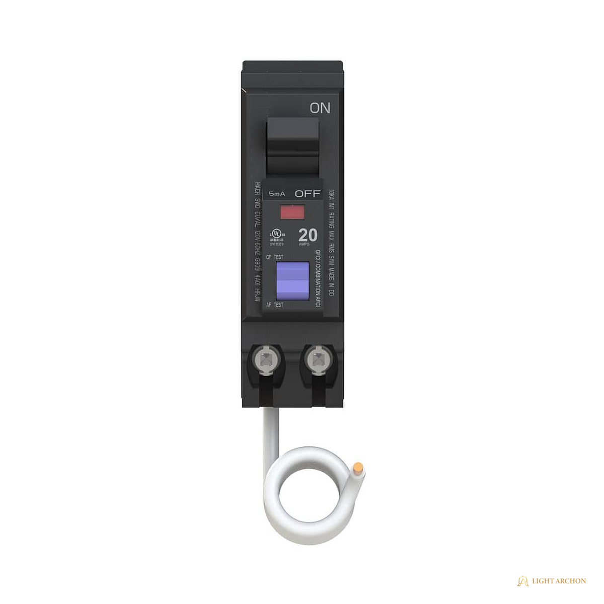 Light Archon Talos 20A Single-Pole Circuit Breaker - angle view