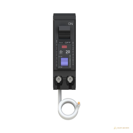 Light Archon Talos 20A Single-Pole Circuit Breaker - angle view