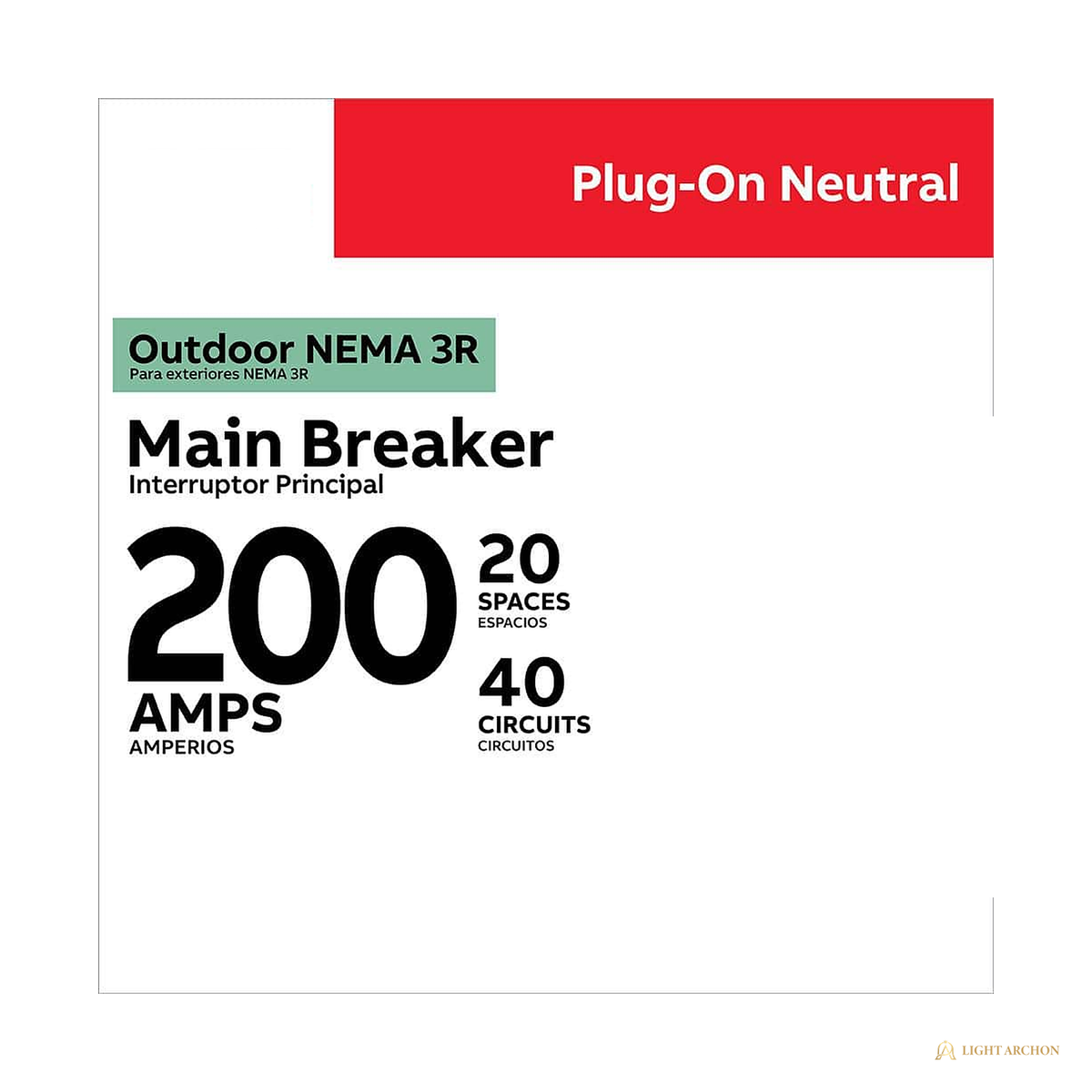 Light Archon Rampart 200A Plug-On Neutral Load Center - construction detail