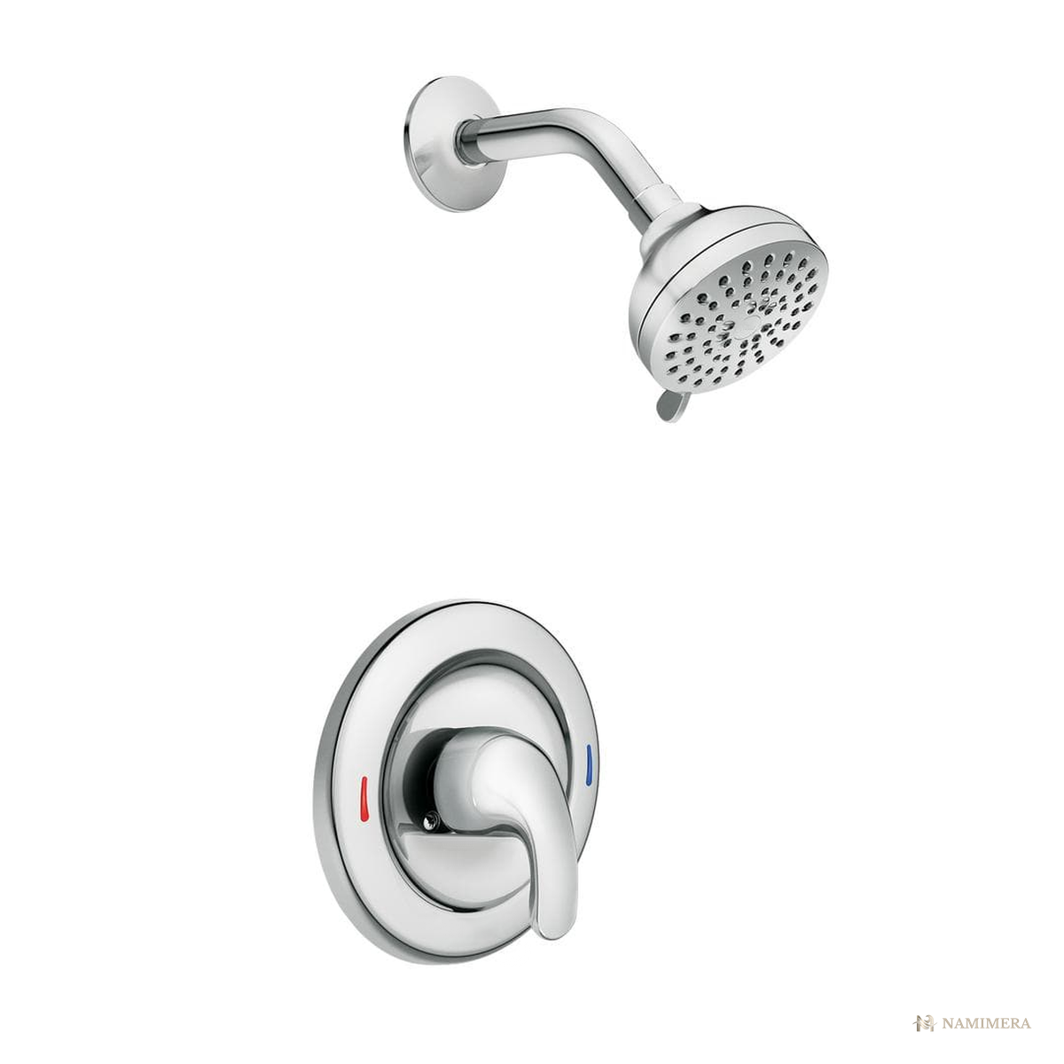 Namimera Single-Handle 4-Spray Shower Faucet Set with Pressure Balance Valve, 1.75 GPM, Chrome - front view