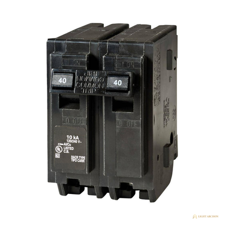 Light Archon Redoubt 40A 2-Pole Circuit Breaker - front view