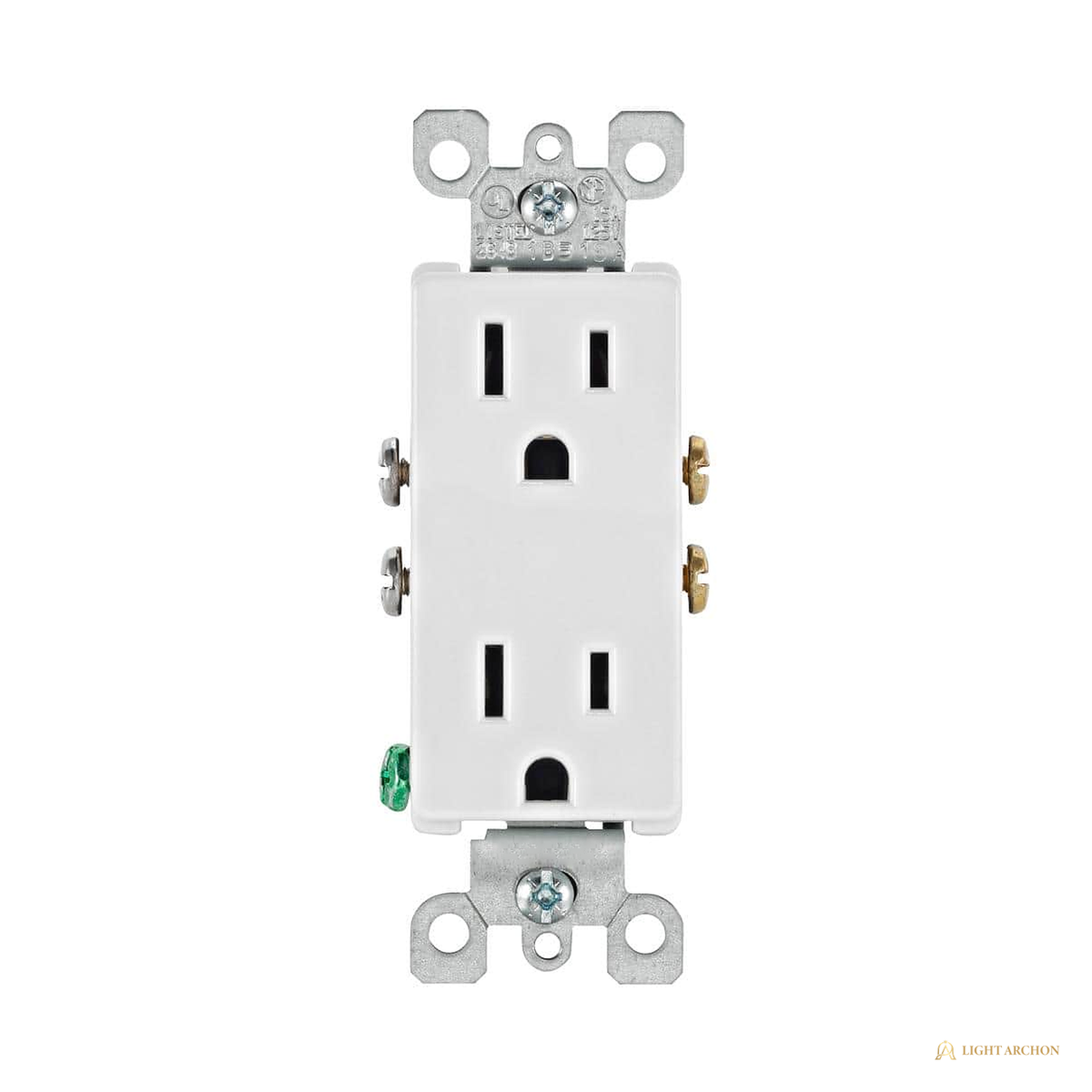 Light Archon Hearthline 15A Duplex Outlet - angle view
