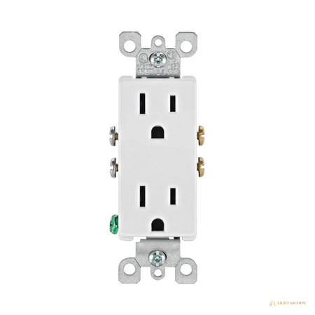 Light Archon Hearthline 15A Duplex Outlet - angle view