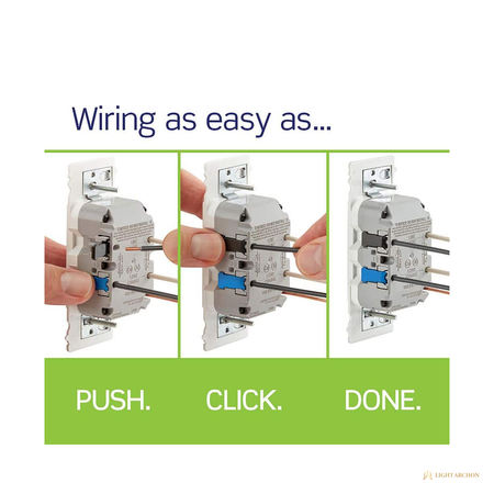 Light Archon Quicklatch 15A Self-Test GFCI Outlet with Lever Terminals 3-Pack - construction detail