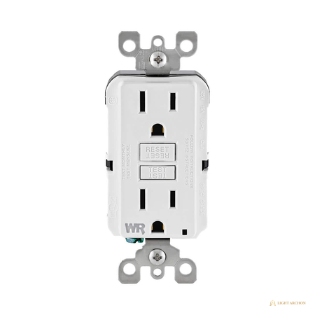Light Archon Tempest 15A Self-Test Weather Resistant GFCI Outlet - front view