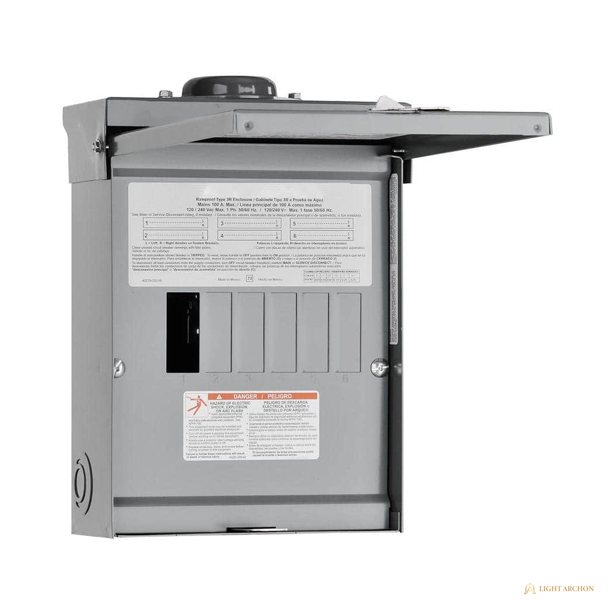 Light Archon Cornerstone 100A Load Center - angle view