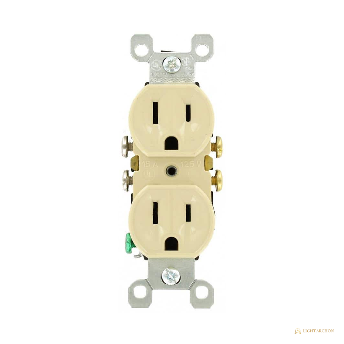 Light Archon Hearthline 15A Duplex Outlet - front view