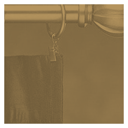 Vanguard Shade 1 in. Adjustable Metal Drapery Rod Set, Stock Lengths - Antique Brass colorway swatch