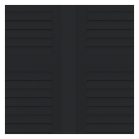 Vanguard Shade Louvered Vinyl Exterior Shutter Pair, Stock Heights - Black colorway swatch