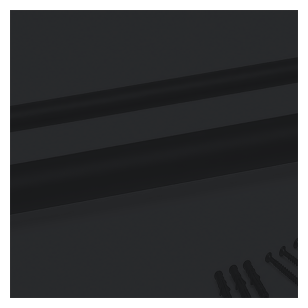 Vanguard Shade 1 in. Double Curtain Rod Set, Adjustable, Stock Lengths - Black colorway swatch