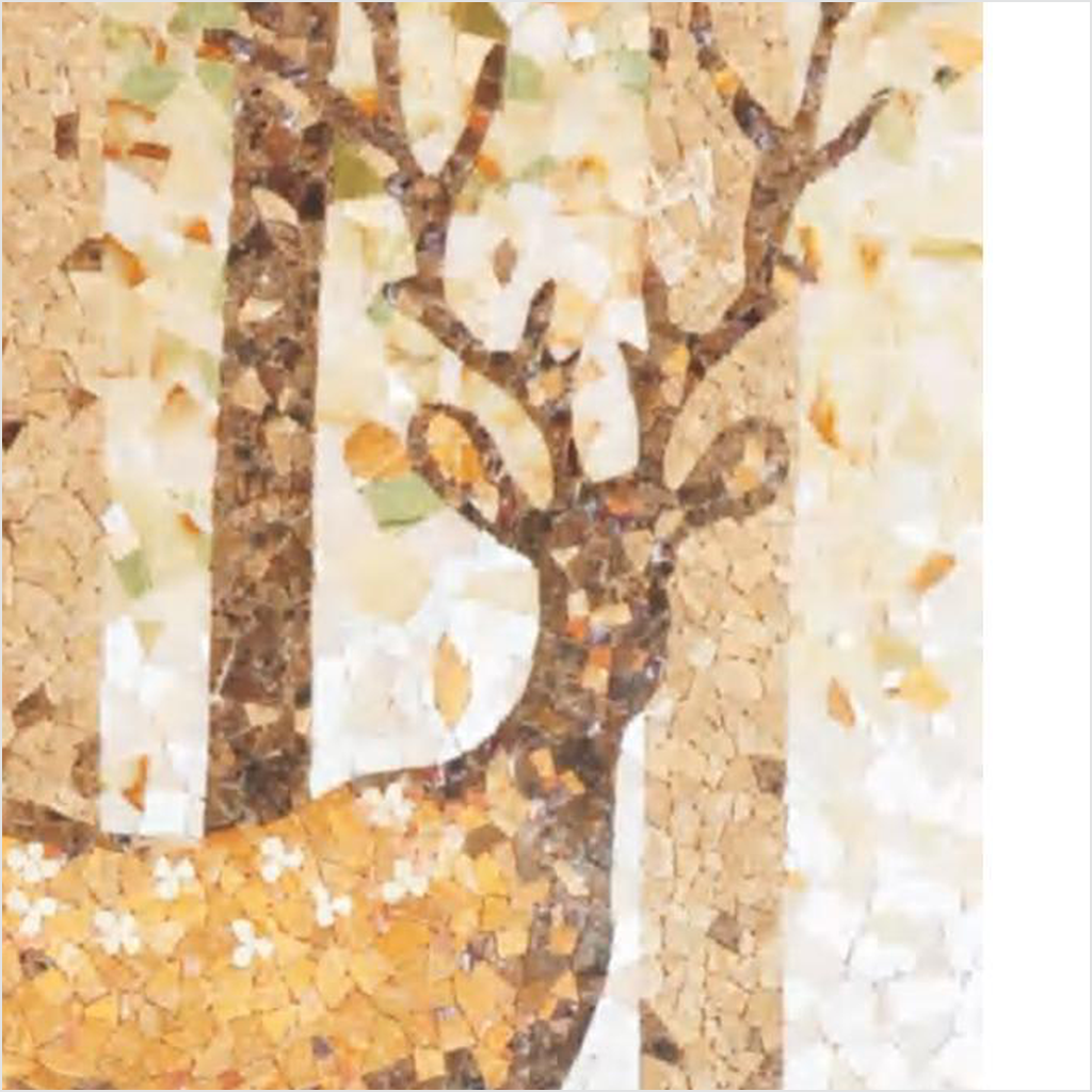 Prezio Stone Autumn Forest Mosaic Mural, Commissioned Stone Wall Art - c1 finish swatch