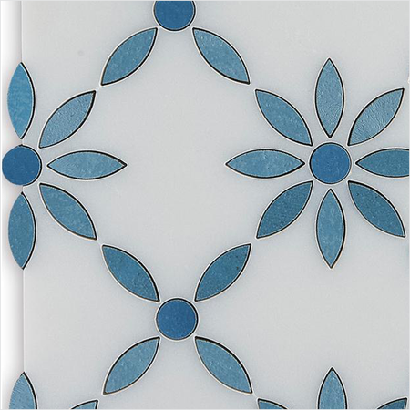 Prezio Stone Daisy Petal Waterjet Mosaic, Two Tone Marble Sheet - c1 finish swatch