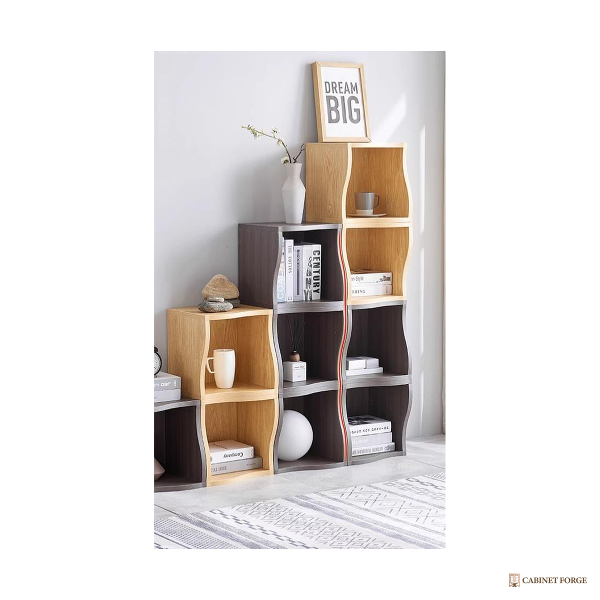 Cabinet Forge Arc Cube Modular Bookcase - front view