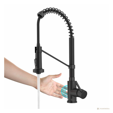 Namimera Commercial-Style Touchless Pull-Down Kitchen Faucet, 1.8 GPM, Stainless - mb finish