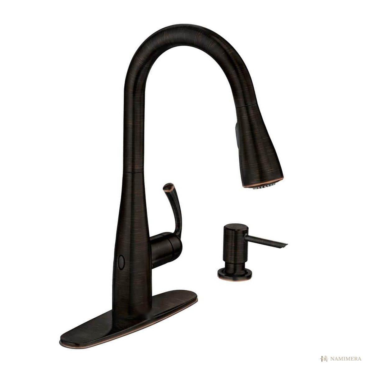Namimera Touchless Pull-Down Kitchen Faucet with Soap Dispenser, 1.5 GPM, Stainless - orb finish