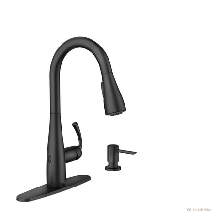 Namimera Touchless Pull-Down Kitchen Faucet with Soap Dispenser, 1.5 GPM, Stainless - mb finish