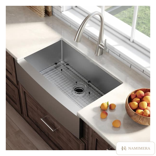 Namimera 33 in. Farmhouse Apron-Front 16-Gauge Stainless Steel Single Bowl Kitchen Sink - product view