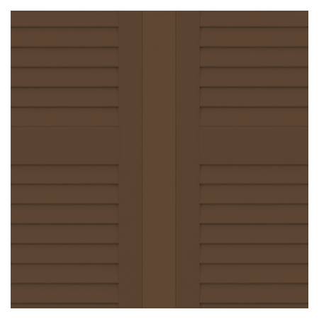 Vanguard Shade Louvered Vinyl Exterior Shutter Pair, Stock Heights - Federal Brown colorway swatch