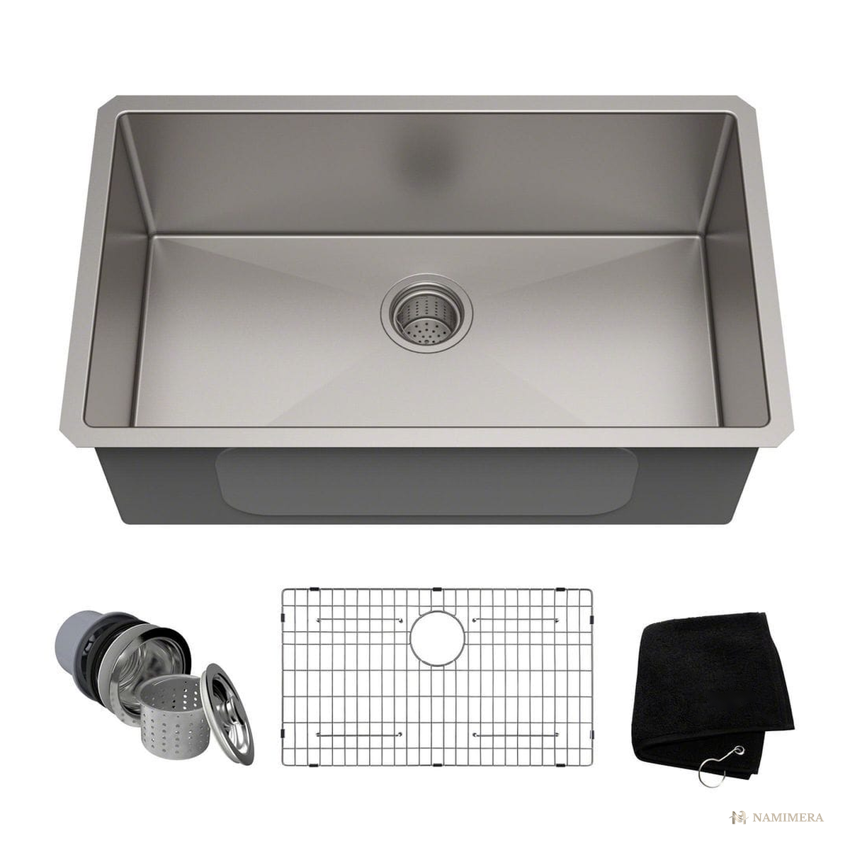 Namimera 30 in. Undermount 16-Gauge Stainless Steel Single Bowl Kitchen Sink - front view