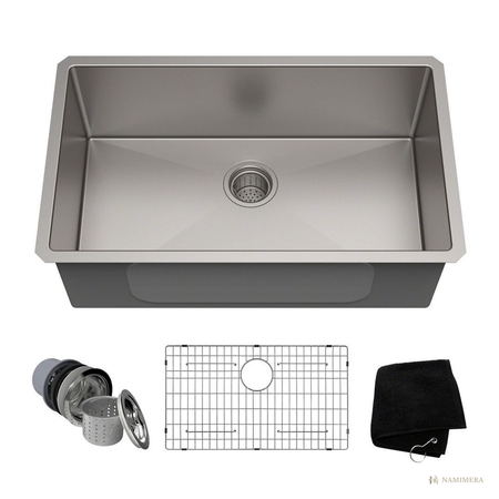 Namimera 30 in. Undermount 16-Gauge Stainless Steel Single Bowl Kitchen Sink - front view