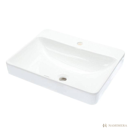 Namimera 23 in. Rectangular Vitreous China Vessel Bathroom Sink, White - detail view