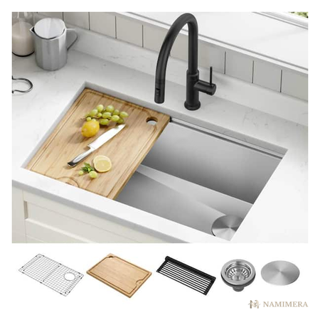 Namimera 30 in. Undermount 16-Gauge Stainless Steel Workstation Kitchen Sink - product view