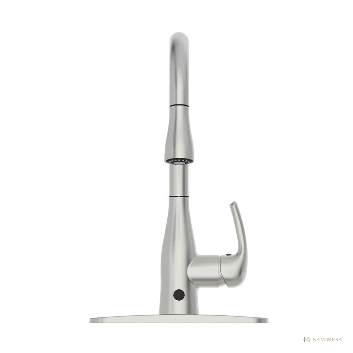 Namimera Motion-Activated Single-Handle Pull-Down Kitchen Faucet, 1.8 GPM, Brushed Nickel - front view