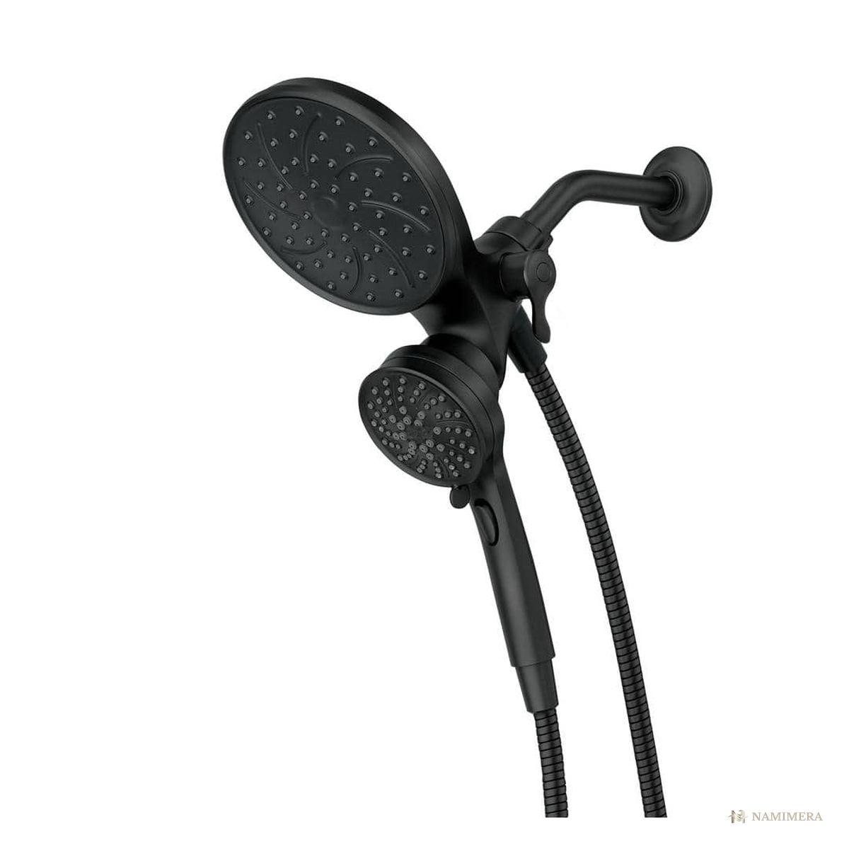 Namimera Dual Shower Head with 6.75 in. Rain Head and Magnetic Dock Handheld, 1.75 GPM, Chrome - mb finish