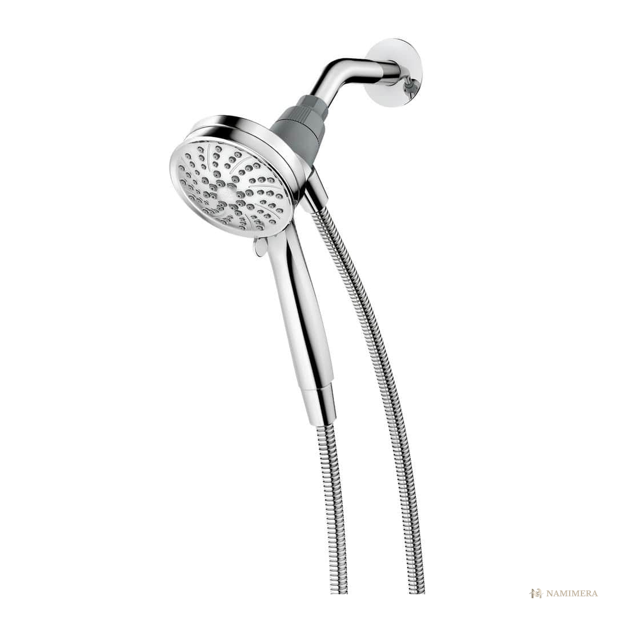 Namimera 6-Setting Handheld Shower Head with Magnetic Dock and 60 in. Hose, 1.75 GPM, Brushed Nickel - ch finish