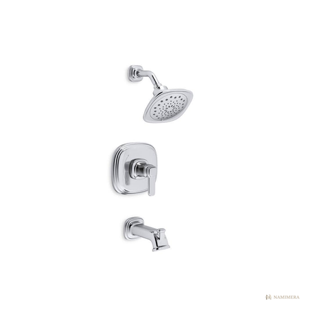 Namimera Single-Handle 3-Spray Tub and Shower Faucet with Valve, 1.75 GPM, Polished Chrome - front view
