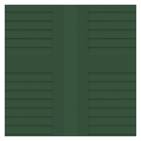 Vanguard Shade Louvered Vinyl Exterior Shutter Pair, Stock Heights - Forest Green colorway swatch