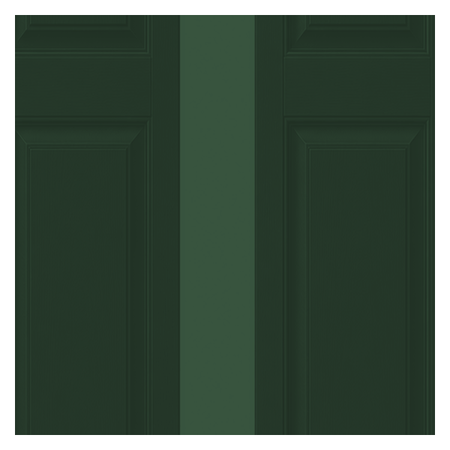 Vanguard Shade Raised Panel Vinyl Exterior Shutter Pair, Stock Heights - Forest Green colorway swatch