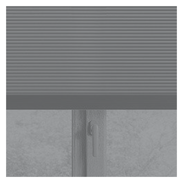 Vanguard Shade 1 in. Cordless Room Darkening Vinyl Mini Blind, Stock Sizes - Gray colorway swatch