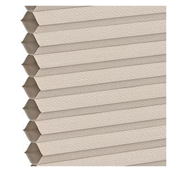 Vanguard Shade Motorized Cellular Shade, Rechargeable, Custom Cut - Latte Cream colorway swatch