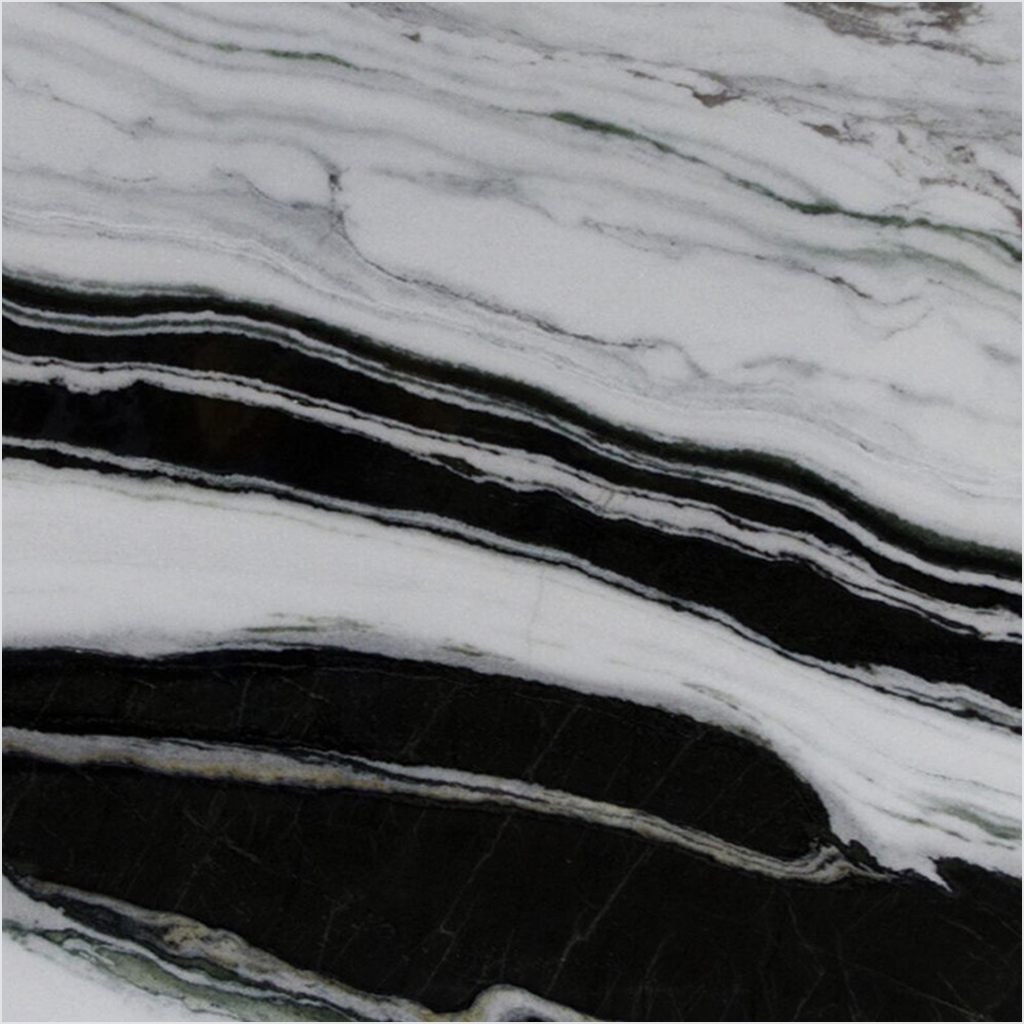 Prezio Stone Panda White Marble Slab Program - mat finish swatch