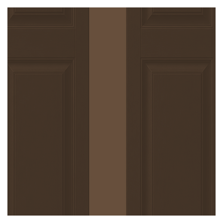 Vanguard Shade Raised Panel Vinyl Exterior Shutter Pair, Stock Heights - Musket Brown colorway swatch