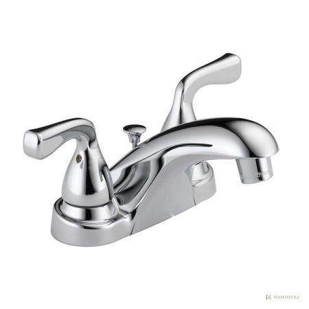 Namimera 4 in. Centerset Double-Handle Bathroom Faucet with Drain, 1.2 GPM, Polished Chrome - front view