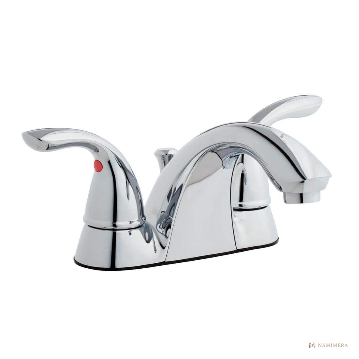 Namimera 4 in. Centerset Double-Handle Low-Arc Bathroom Faucet, 1.2 GPM, Chrome - front view