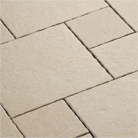Prezio Stone Tavelle Limestone Look Porcelain Tile, Modular Set - set finish swatch