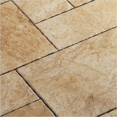 Prezio Stone Brown Sandstone Limestone Look Porcelain Tile, Modular Set - set finish swatch