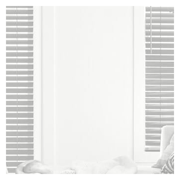 Vanguard Shade 2 in. Corded Faux Wood Blind, Custom Cut Width - Smooth White colorway swatch