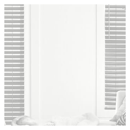 Vanguard Shade 2 in. Corded Faux Wood Blind, Custom Cut Width - Smooth White colorway swatch