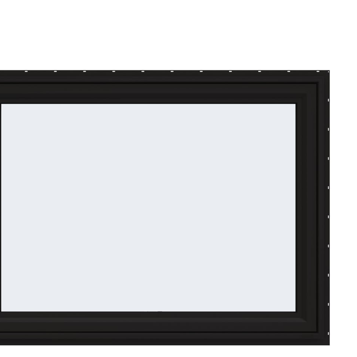 Spectre Window 47.5 in. x 35.5 in. Vinyl Awning Window with Low-E Insulated Glass, Black - frame and hardware detail