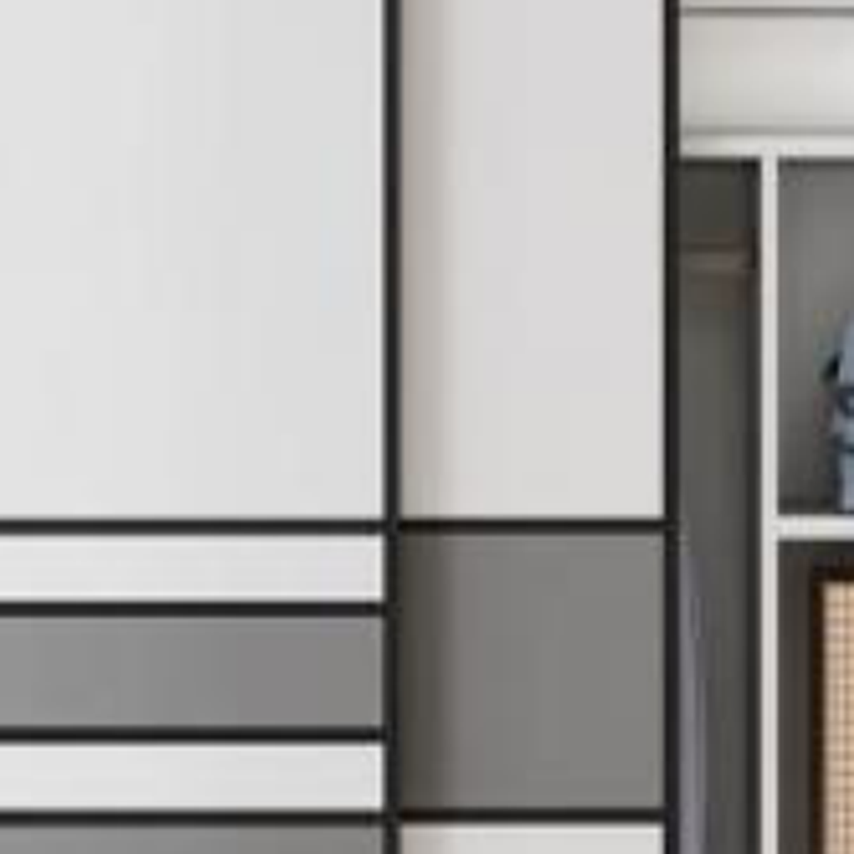 Vista Closet Gray Panel Two-Tone Sliding Wardrobe - gray and white finish swatch