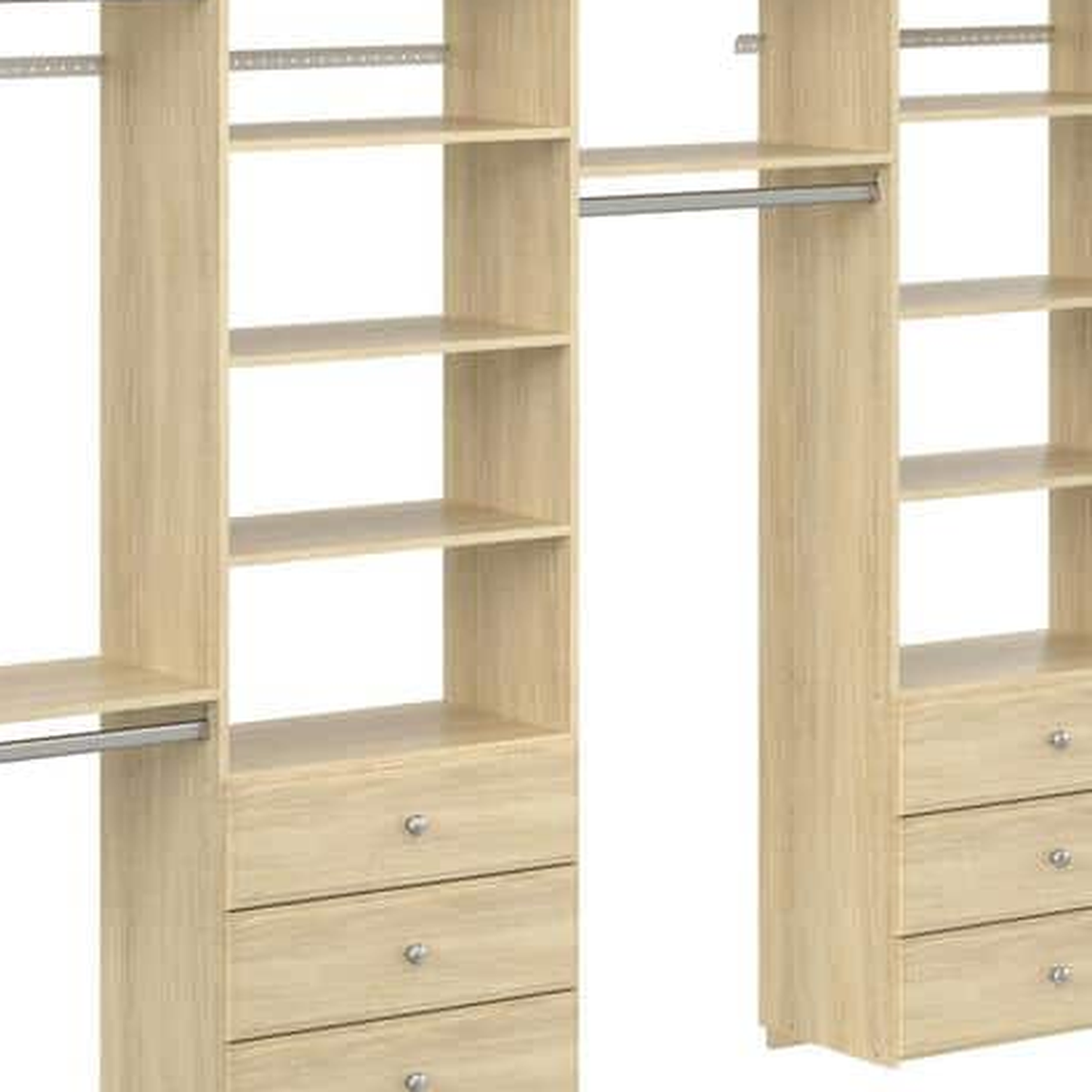 Vista Closet 25 in. W Classic White Wood Closet Tower with 3 Drawers - harvest grain finish swatch